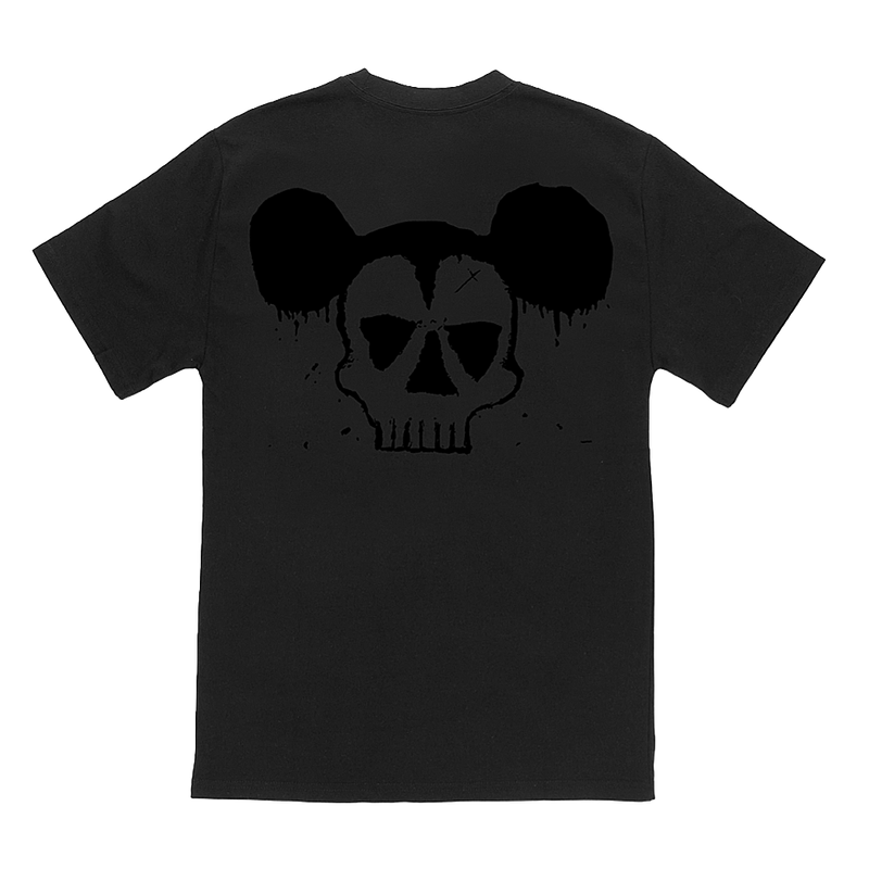 Black Logo Mickey Tee Back